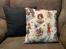 Load image into Gallery viewer, Pin Up Pillow Covers- 18&quot;X18&quot; Zippered Pillow Cover (Cover ONLY) Pink Zipper
