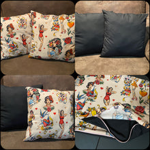 Load image into Gallery viewer, Pin Up Pillow Covers- 18&quot;X18&quot; Zippered Pillow Cover (Cover ONLY) Pink Zipper
