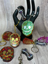 Load image into Gallery viewer, Skull, Skeleton Hand, or Bone Keychain

