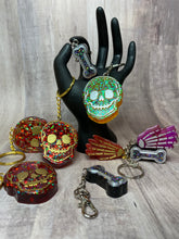 Load image into Gallery viewer, Skull, Skeleton Hand, or Bone Keychain
