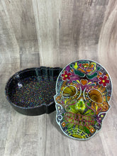 Load image into Gallery viewer, Muertos Skull Jewelry Box, Sugar Skull Box - Custom Order
