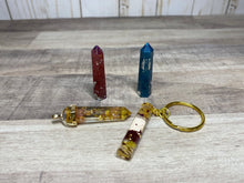 Load image into Gallery viewer, Cylinder or Crystal Point - Necklace Earrings or Keychain - Custom Order
