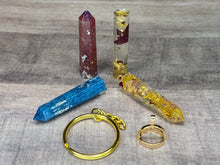 Load image into Gallery viewer, Cylinder or Crystal Point - Necklace Earrings or Keychain - Custom Order
