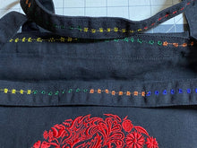 Load image into Gallery viewer, Rainbow colored skull embroidered tote bag - Custom Made to Order
