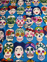 Load image into Gallery viewer, Skull, Halloween, Muertos, Spooky, Horror, Mystical, Stars/Galaxy Fabrics
