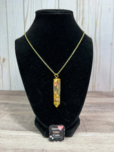 Load image into Gallery viewer, Crystal or Cylinder Resin Necklace, Earrings, Bracelet or Keychain  Pre Made

