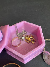 Load image into Gallery viewer, Geometric Pink Sparkle Bear Mini Jewelry / Trinket Box
