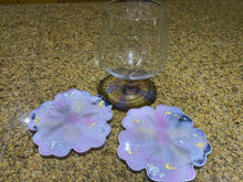 Load image into Gallery viewer, Pink Flower Resin Coasters set of 2
