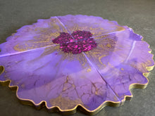 Load image into Gallery viewer, Purple Resin Coasters Set of 4, Purple Coasters, Coaster Set, Marble Purple Coasters, Resin Coasters
