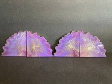 Load image into Gallery viewer, Purple Resin Coasters Set of 4, Purple Coasters, Coaster Set, Marble Purple Coasters, Resin Coasters
