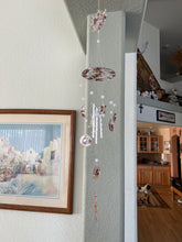 Load image into Gallery viewer, Sun &amp; Moon Sun Catcher / Wind Chime Roses &amp; Gold Leaf
