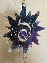 Load image into Gallery viewer, Galaxy Evil Eye Moon &amp; Sun Wind Chime / Sun Catcher
