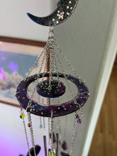Load image into Gallery viewer, Galaxy Evil Eye Moon &amp; Sun Wind Chime / Sun Catcher
