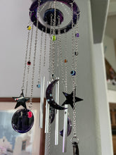 Load image into Gallery viewer, Galaxy Evil Eye Moon &amp; Sun Wind Chime / Sun Catcher

