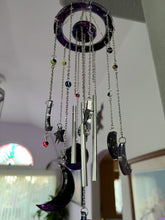 Load image into Gallery viewer, Galaxy Evil Eye Moon &amp; Sun Wind Chime / Sun Catcher
