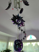 Load image into Gallery viewer, Galaxy Evil Eye Moon &amp; Sun Wind Chime / Sun Catcher
