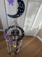 Load image into Gallery viewer, Galaxy Evil Eye Moon &amp; Sun Wind Chime / Sun Catcher
