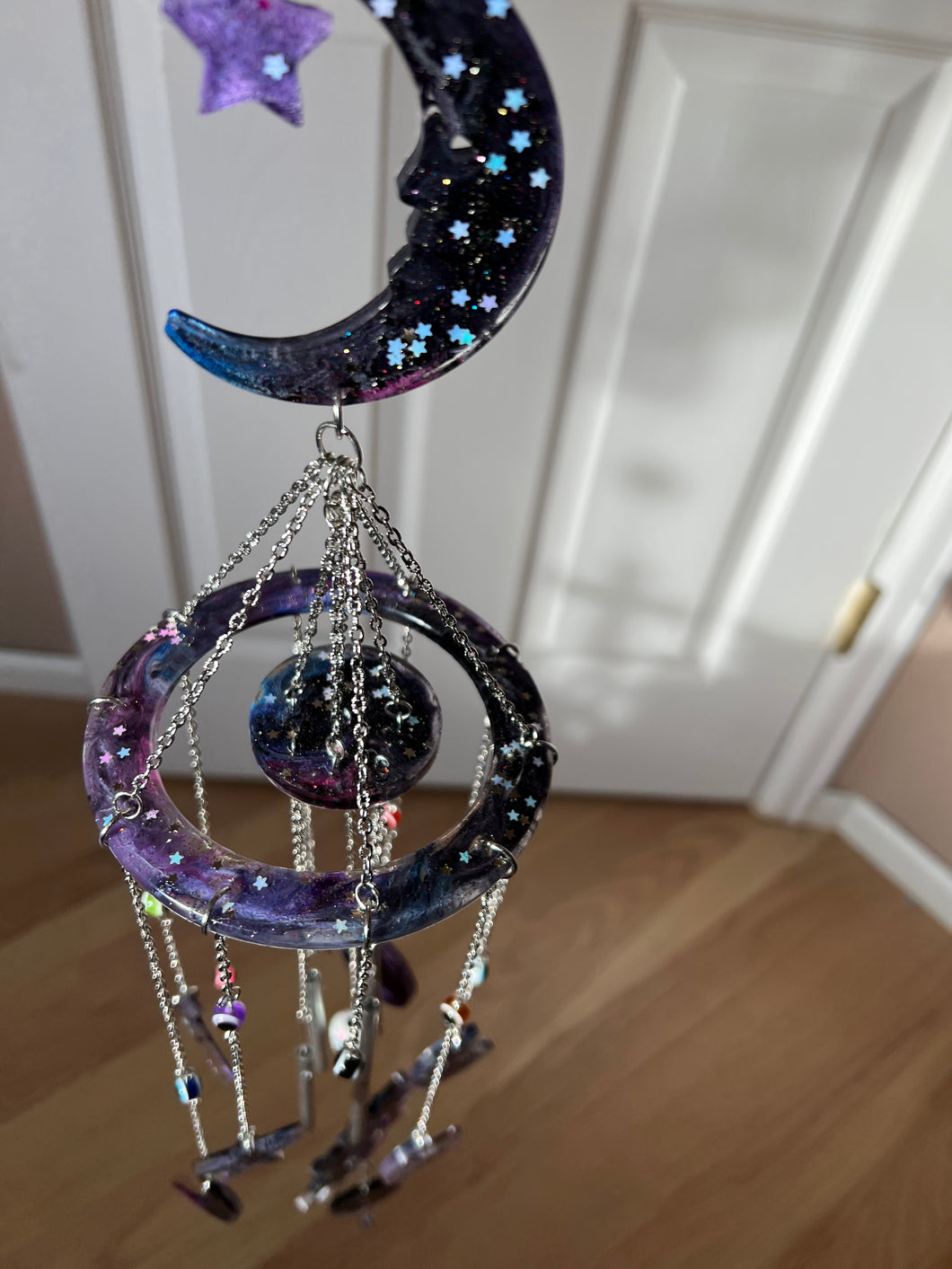 Galaxy Evil Eye Moon & Sun Wind Chime / Sun Catcher