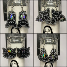 Load image into Gallery viewer, Bat &amp; Skull Earrings Custom
