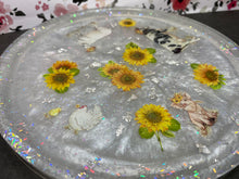 Load image into Gallery viewer, Farm Animal Sunflower beveled resin tray
