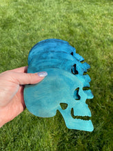 Load image into Gallery viewer, Skull Resin Coasters set of 4 color shifting
