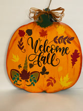 Load image into Gallery viewer, Double sided unWelcome Sign for Halloween &amp; Welcome Fall
