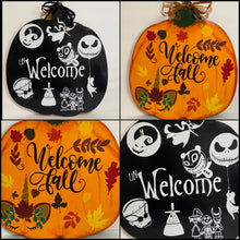 Load image into Gallery viewer, Double sided unWelcome Sign for Halloween &amp; Welcome Fall
