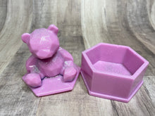 Load image into Gallery viewer, Geometric Pink Sparkle Bear Mini Jewelry / Trinket Box
