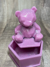 Load image into Gallery viewer, Geometric Pink Sparkle Bear Mini Jewelry / Trinket Box
