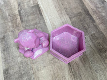 Load image into Gallery viewer, Geometric Pink Sparkle Bear Mini Jewelry / Trinket Box
