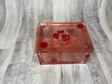 Load image into Gallery viewer, Jewelry Trinket Box Large Clear with Clear And Red Gems
