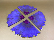 Load image into Gallery viewer, Purple Resin Coasters Set of 4, Purple Coasters, Coaster Set, Marble Purple Coasters, Resin Coasters
