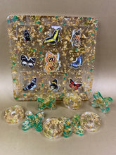 Load image into Gallery viewer, Large Golden Tic Tac Toe Set w/ Butterflies

