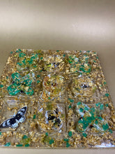 Load image into Gallery viewer, Large Golden Tic Tac Toe Set w/ Butterflies
