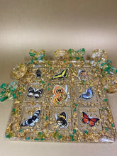 Load image into Gallery viewer, Large Golden Tic Tac Toe Set w/ Butterflies
