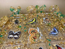 Load image into Gallery viewer, Large Golden Tic Tac Toe Set w/ Butterflies
