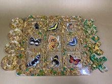 Load image into Gallery viewer, Large Golden Tic Tac Toe Set w/ Butterflies
