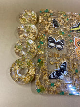 Load image into Gallery viewer, Large Golden Tic Tac Toe Set w/ Butterflies
