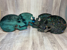 Load image into Gallery viewer, Skull Resin Coasters set of 4 color shifting
