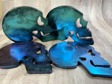 Load image into Gallery viewer, Skull Resin Coasters set of 4 color shifting
