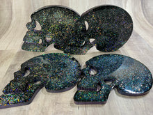 Load image into Gallery viewer, Skull Resin Coasters set of 4 color shifting
