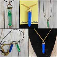 Load image into Gallery viewer, Cylinder or Crystal Point - Necklace Earrings or Keychain - Custom Order
