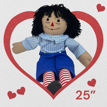 Load image into Gallery viewer, Raggedy Ann or Raggedy Andy Doll in Ebony or Ivory 20-25&quot;
