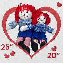 Load image into Gallery viewer, Raggedy Ann or Raggedy Andy Doll in Ebony or Ivory 20-25&quot;
