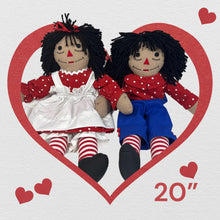 Load image into Gallery viewer, Raggedy Ann or Raggedy Andy Doll in Ebony or Ivory 20-25&quot;
