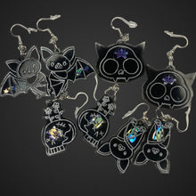 Load image into Gallery viewer, Bat &amp; Skull Earrings Custom
