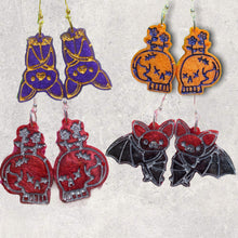 Load image into Gallery viewer, Bat &amp; Skull Earrings Custom
