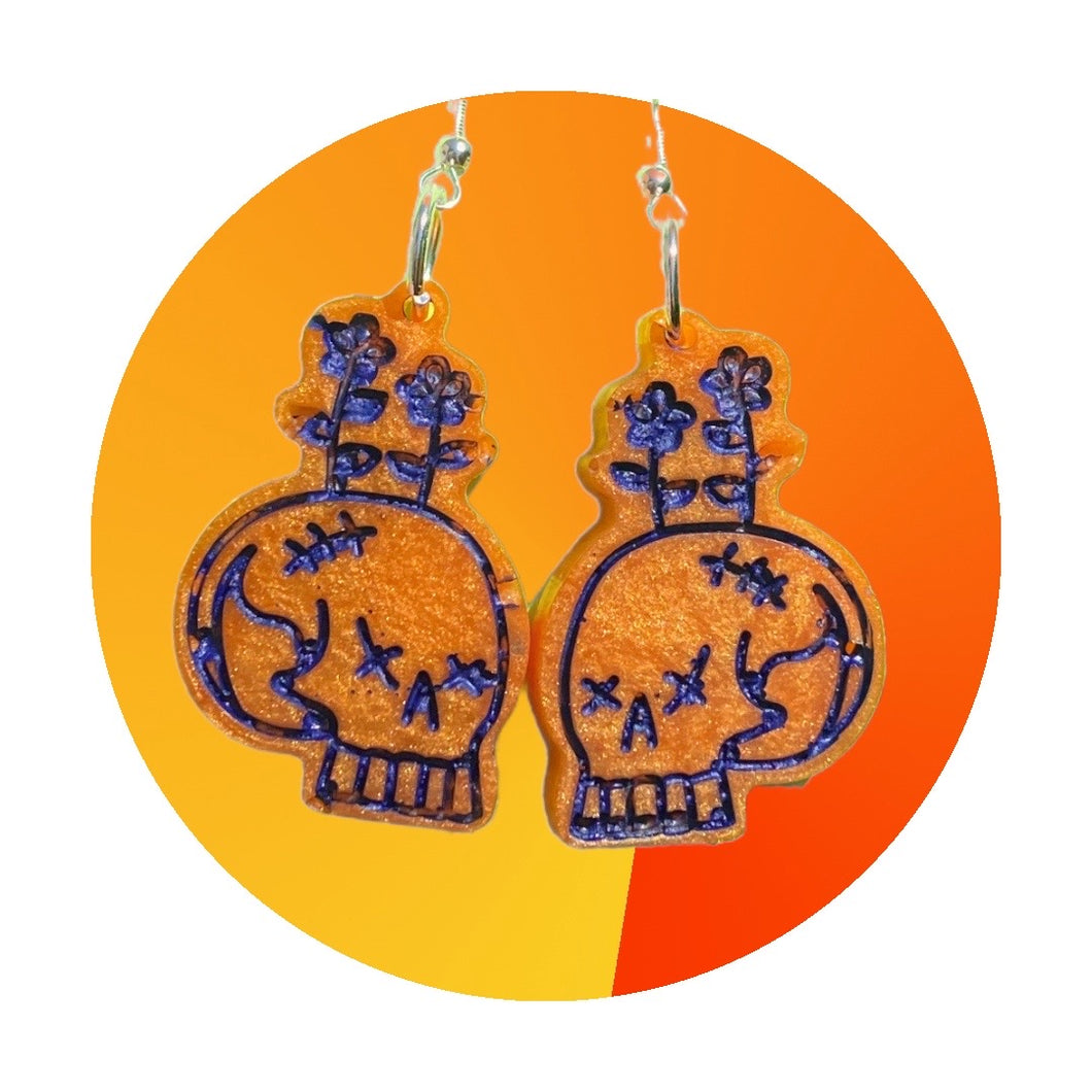 Bat & Skull Earrings