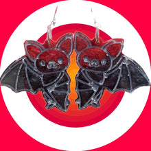 Load image into Gallery viewer, Bat &amp; Skull Earrings Custom
