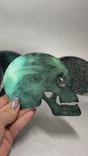 Load and play video in Gallery viewer, Skull Resin Coasters set of 4 color shifting
